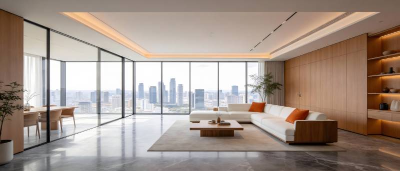 现代都市客厅风光图片