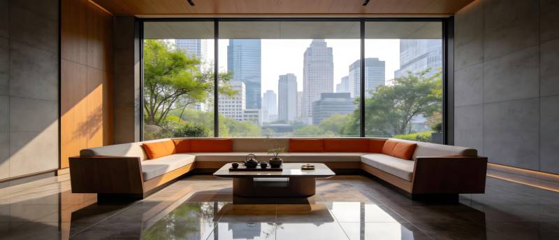 现代都市客厅美景图片