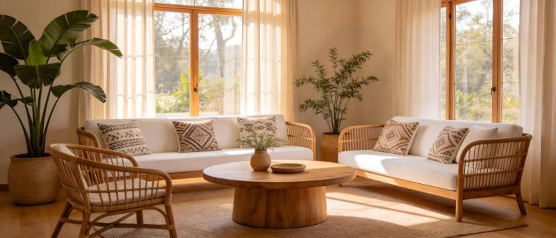 温馨自然客厅一角图片