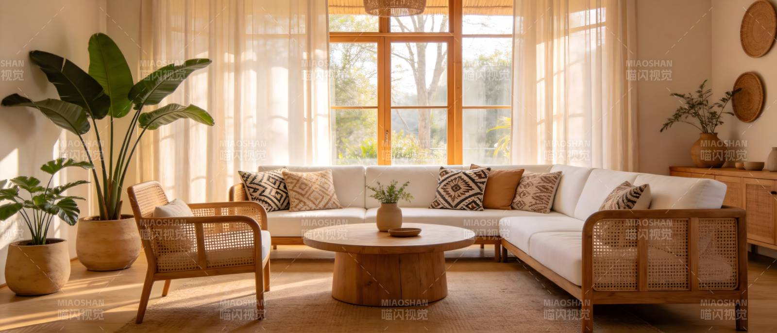 温馨自然客厅一角图片