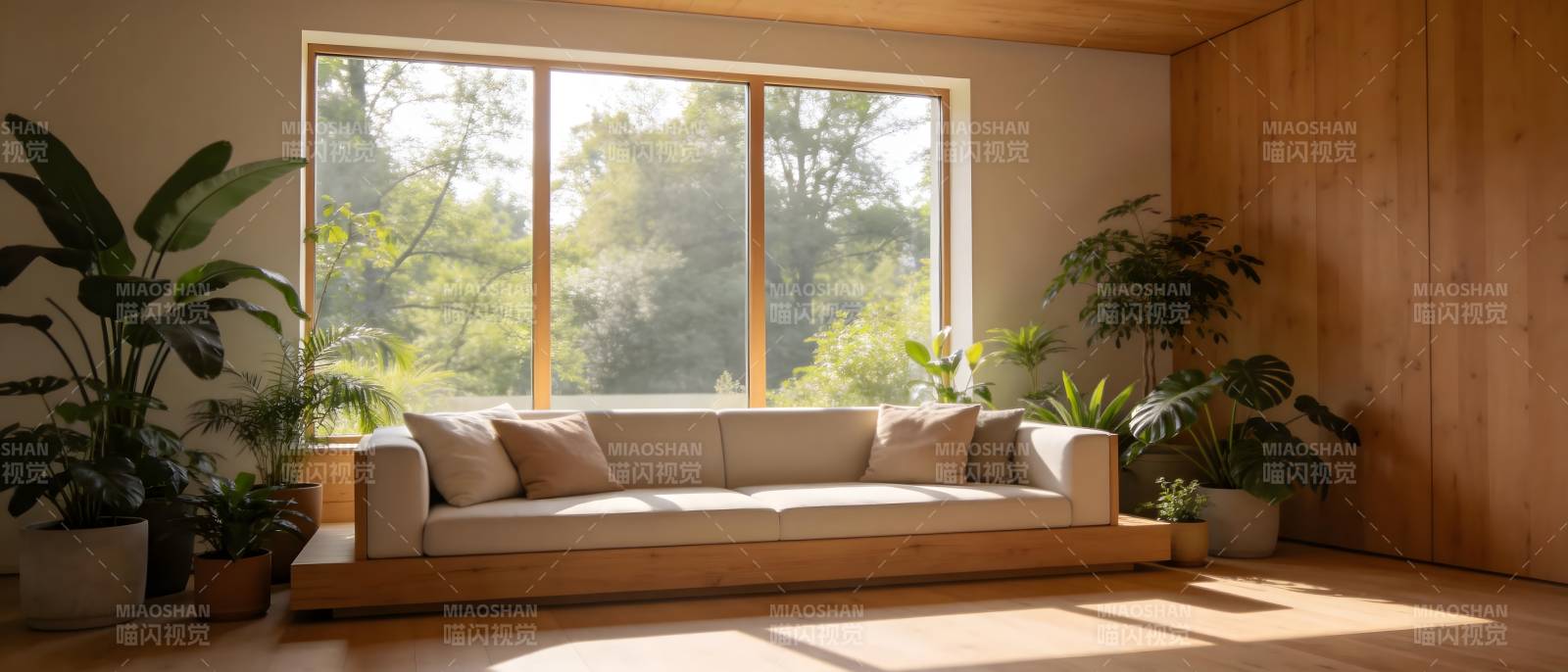 阳光客厅绿植环绕图片