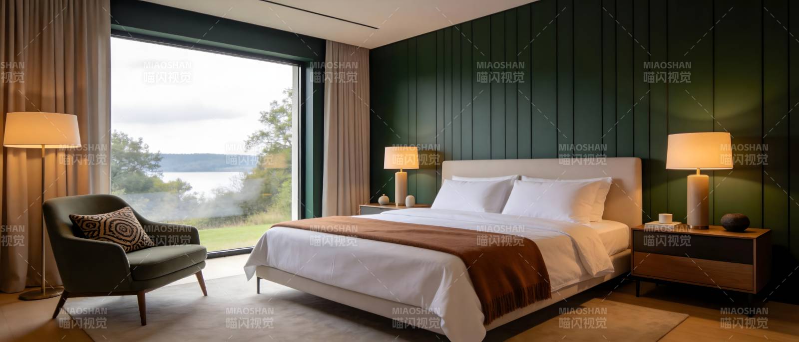 湖景豪华卧室图片