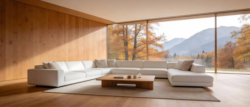 现代客厅秋景图图片