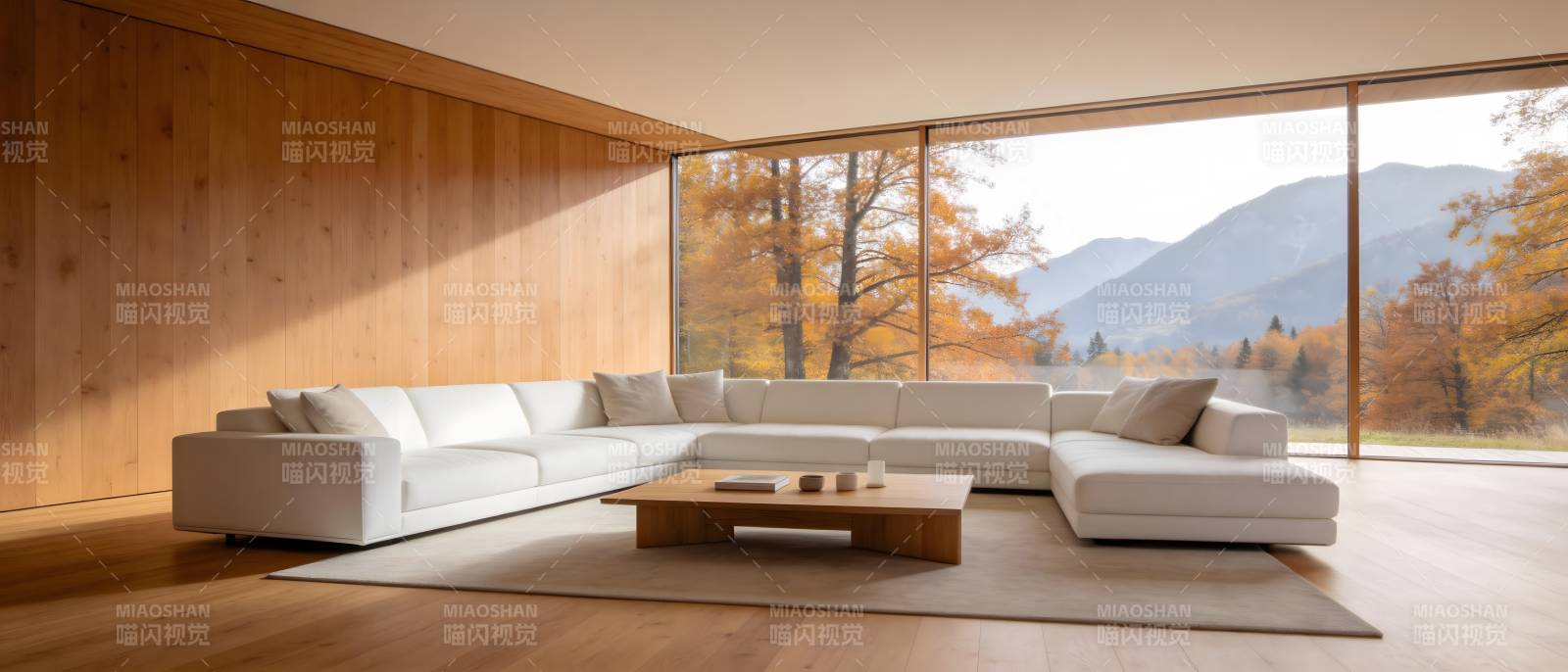 现代客厅秋景图图片