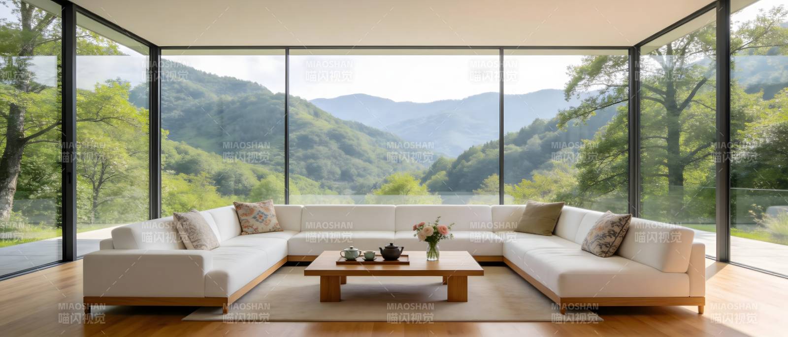 山景客厅 宁静自然图片