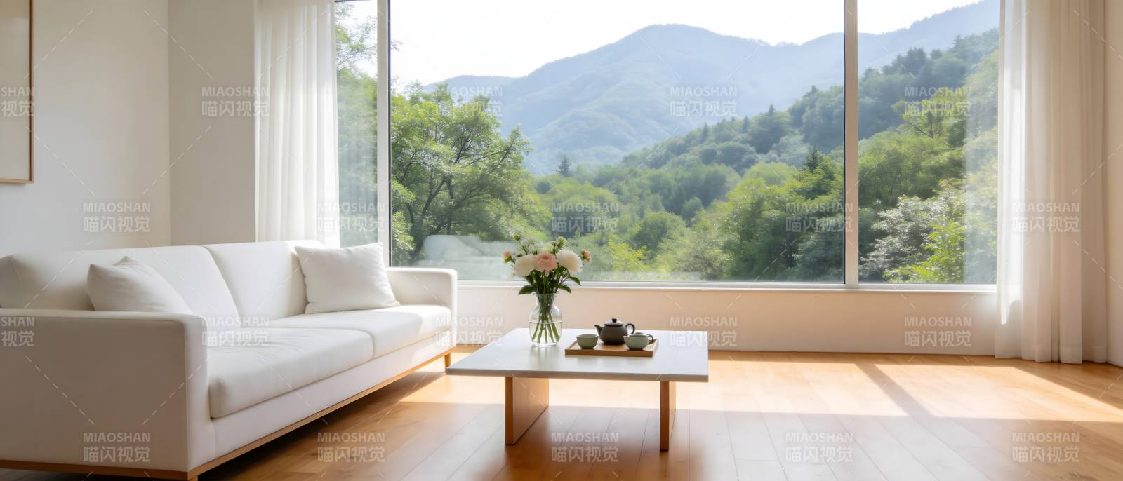 山景客厅 宁静自然图片