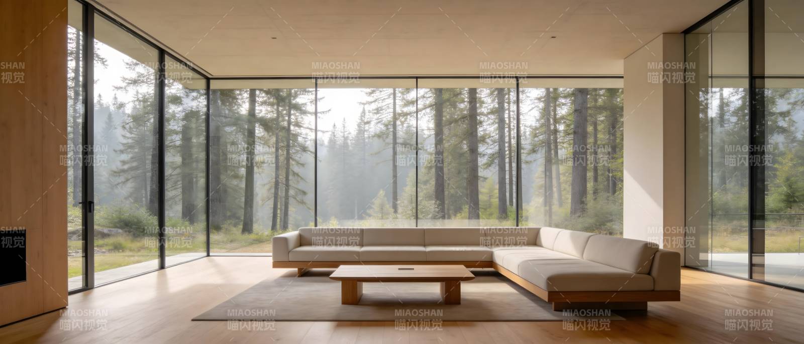 森林中的现代客厅图片