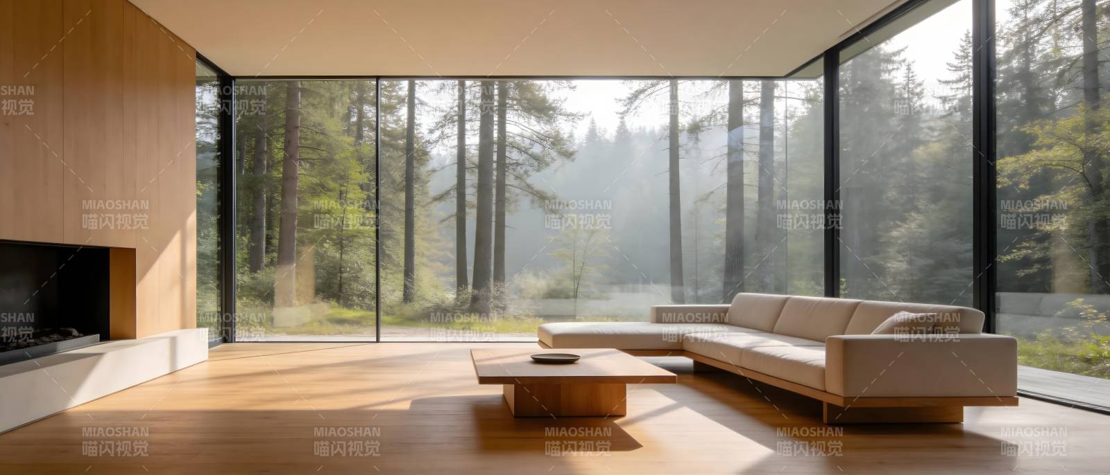 森林中的现代客厅图片