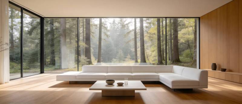 森林中的现代客厅图片