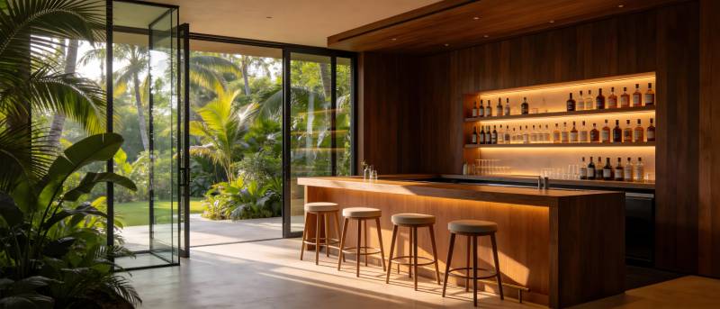 现代吧台花园景图片