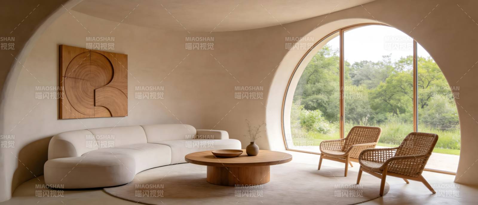 弧形窗景客厅图片