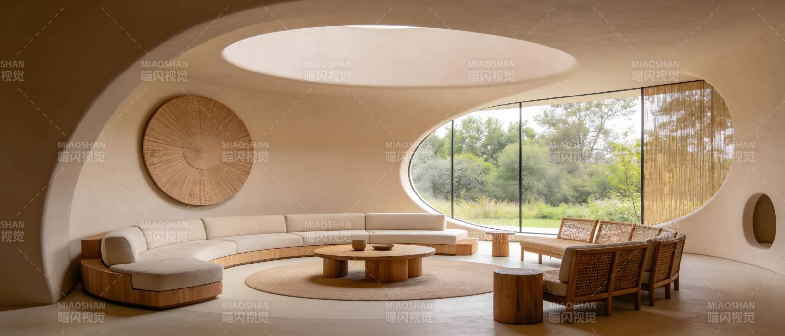 现代弧形客厅设计图片