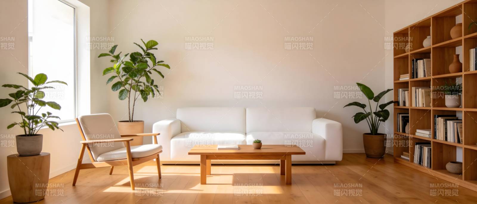 简约客厅绿植点缀图片