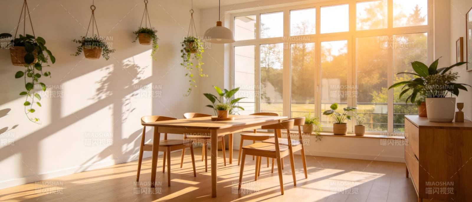 阳光满溢的温馨餐厅图片
