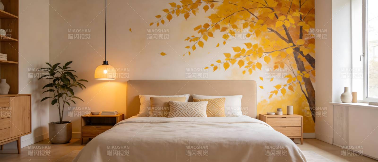 秋意卧室美景图片