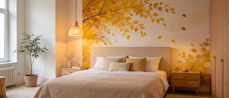 秋叶主题卧室图片