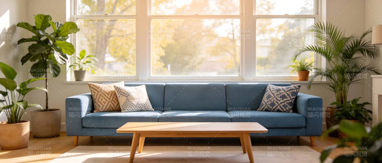 温馨客厅绿植点缀图片