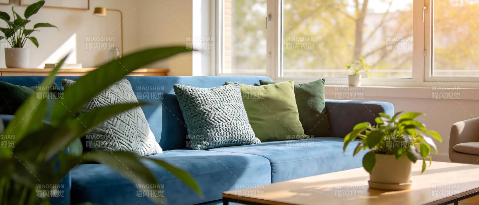 温馨客厅绿植点缀图片