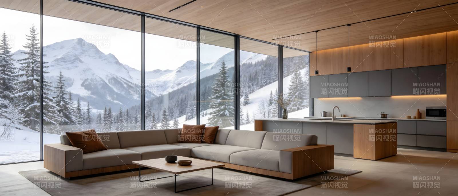 雪山居所 现代客厅图片