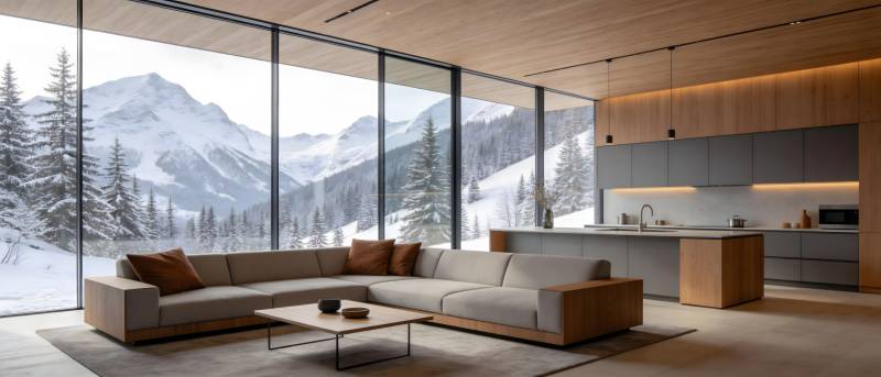 雪山居所 现代客厅图片