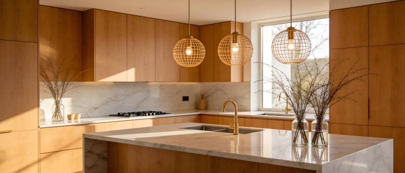 现代木质厨房设计图片