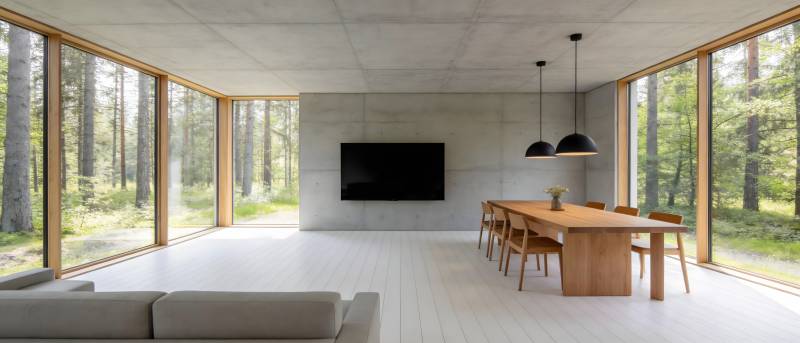 森林中的现代客厅图片