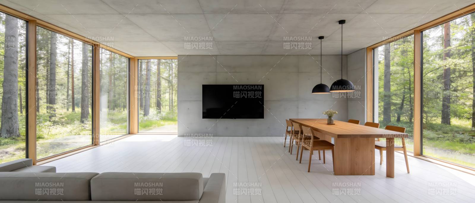 森林中的现代客厅图片