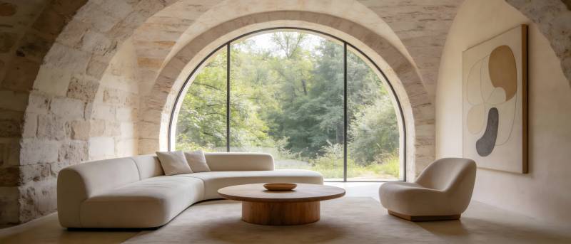 拱窗客厅 自然光景图片