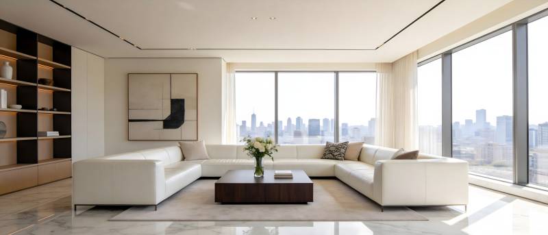 现代都市客厅风光图片