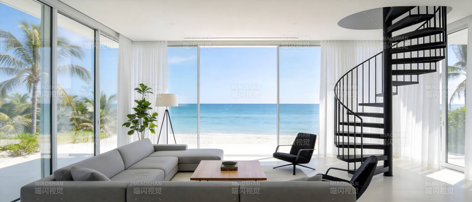 海边现代客厅图片