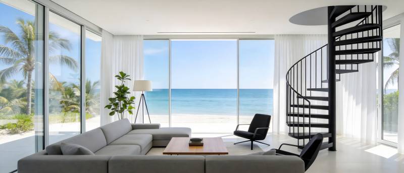 海边现代客厅图片