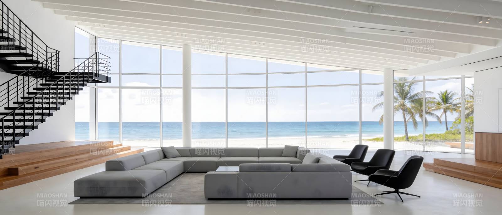 海景现代客厅图片