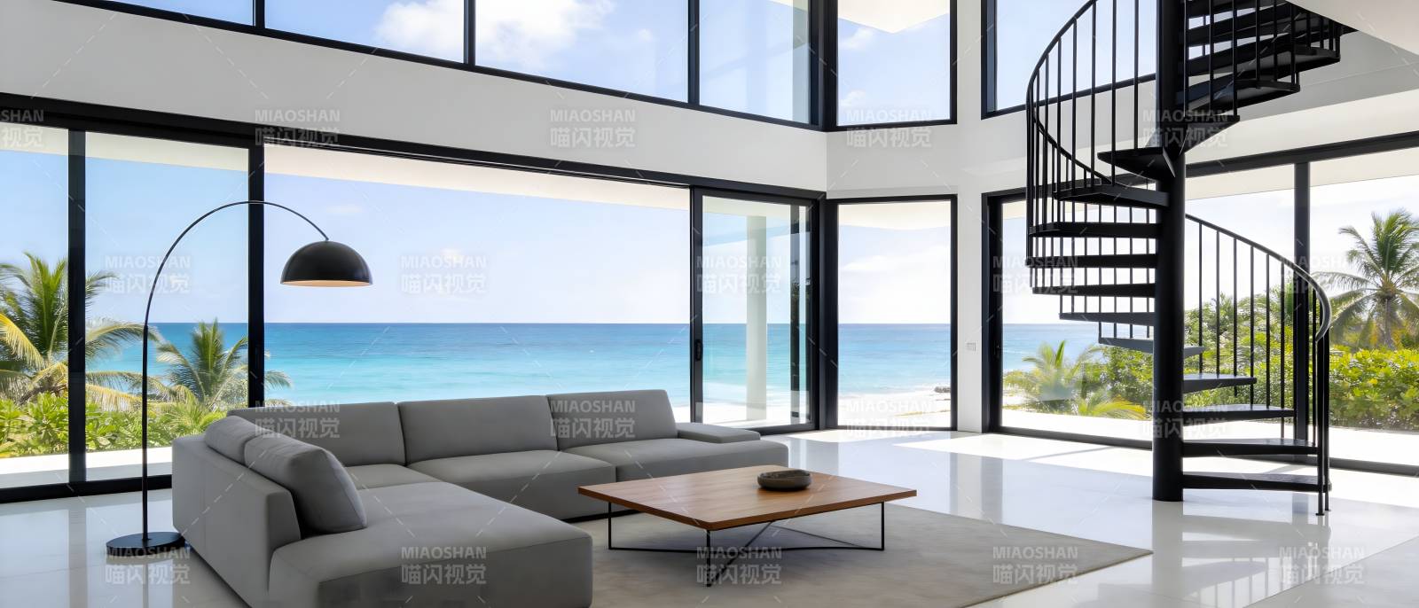 海景现代客厅图片