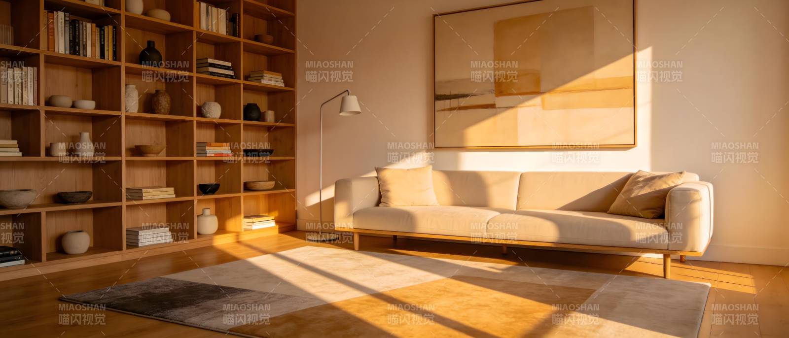 阳光洒满温馨客厅图片