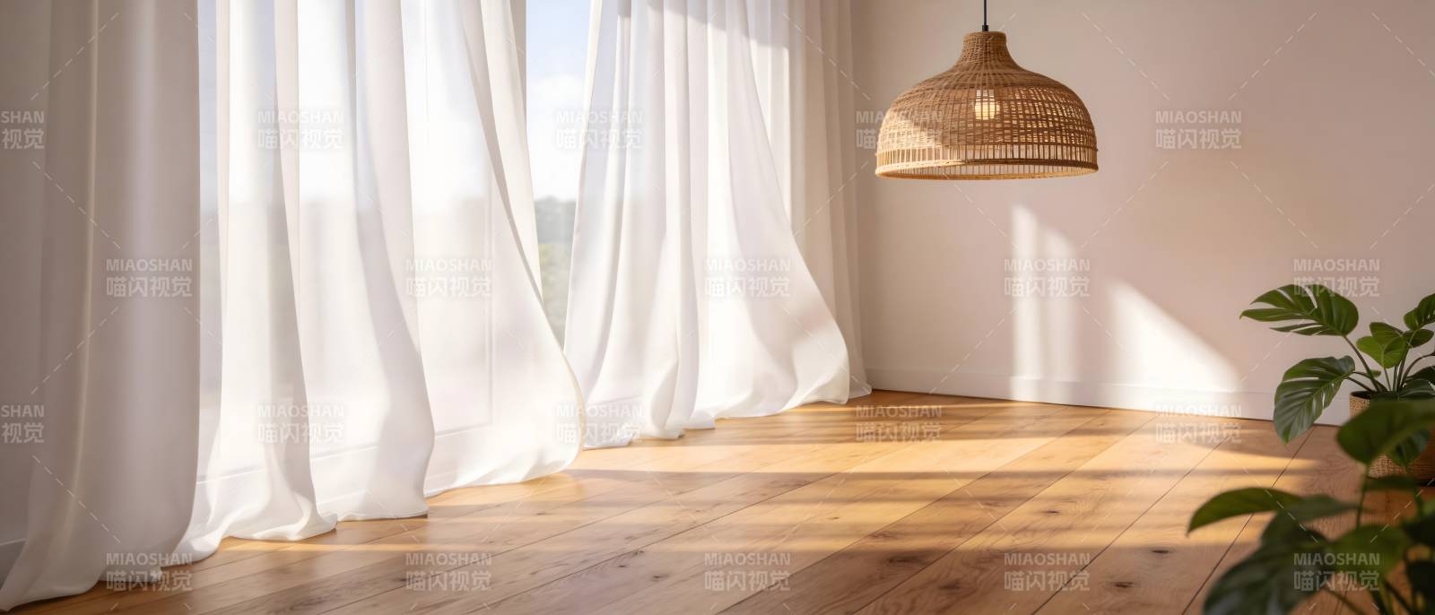 阳光洒满温馨小屋图片