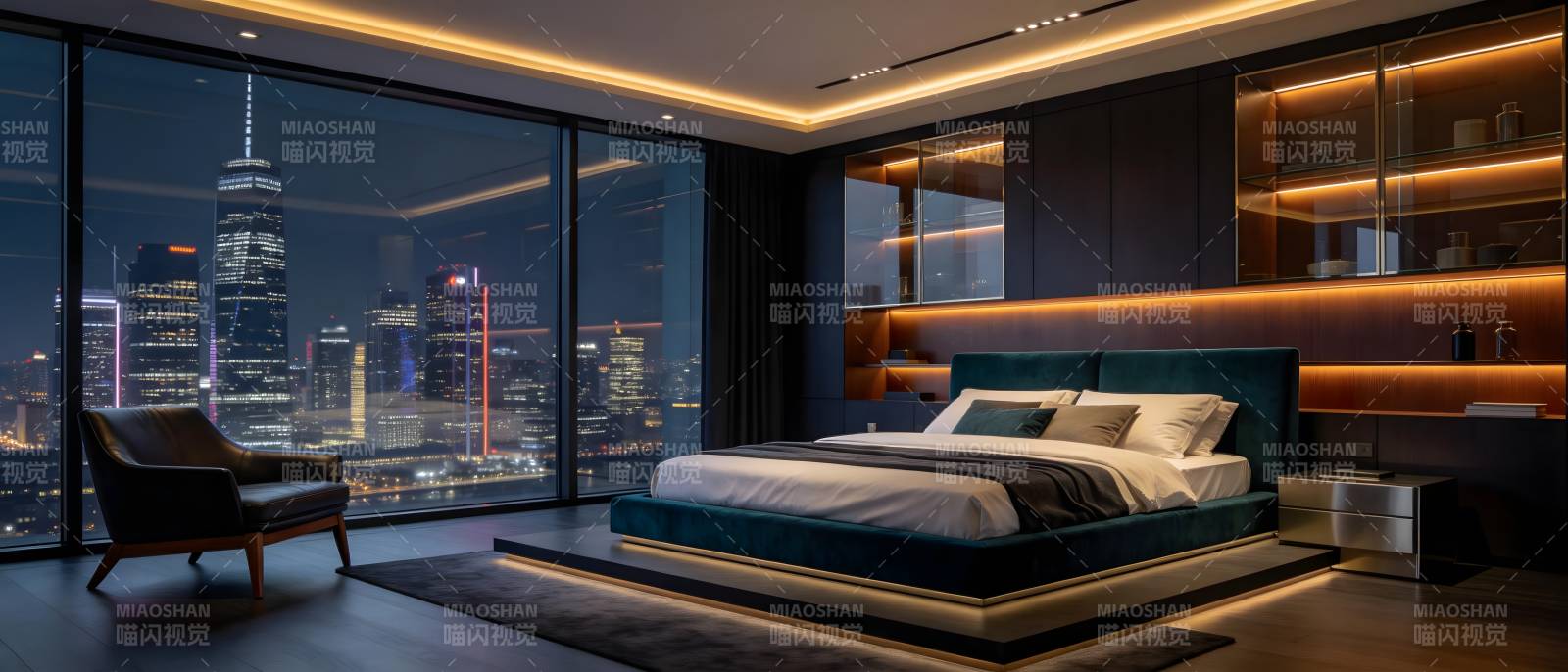 都市夜景卧室图片