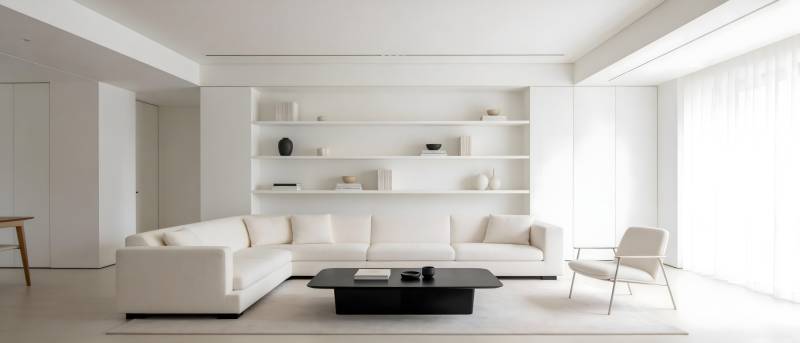 极简白色客厅设计图片