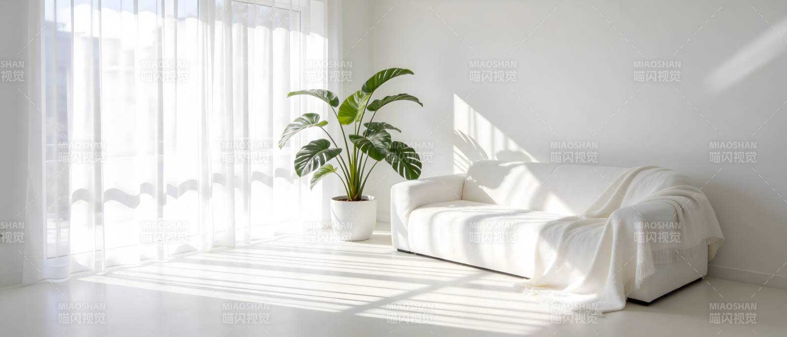 阳光下的简约客厅图片