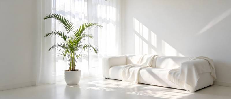 明亮客厅绿植点缀图片