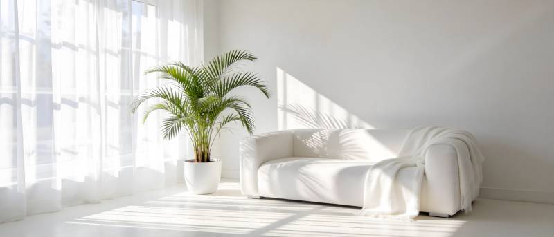 明亮客厅绿植点缀图片