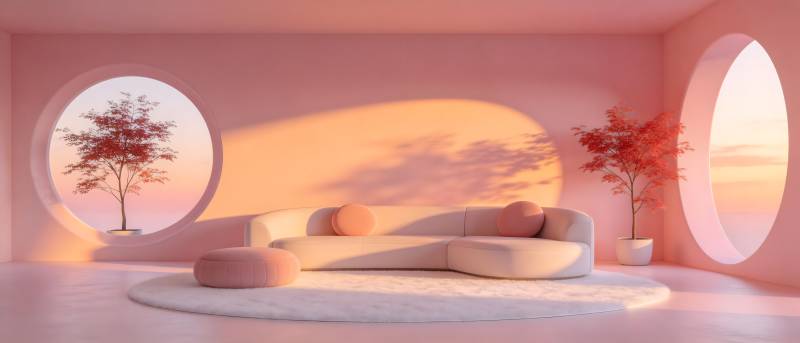 粉色梦幻客厅图片