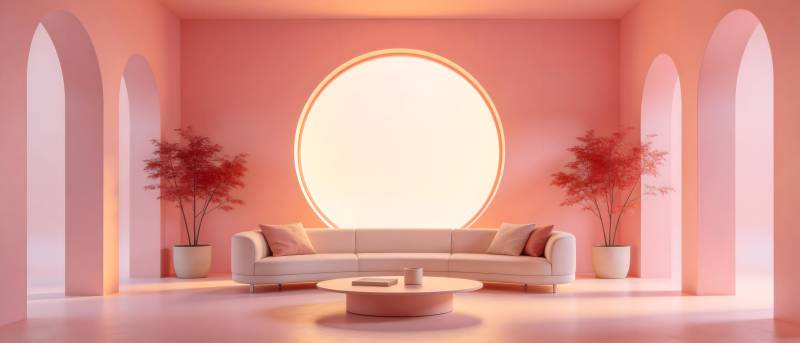 粉色梦幻客厅图片