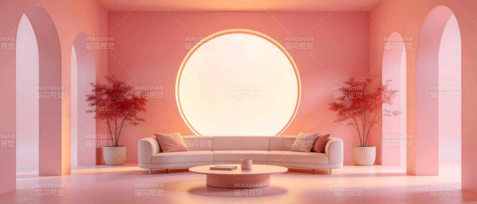 粉色梦幻客厅图片