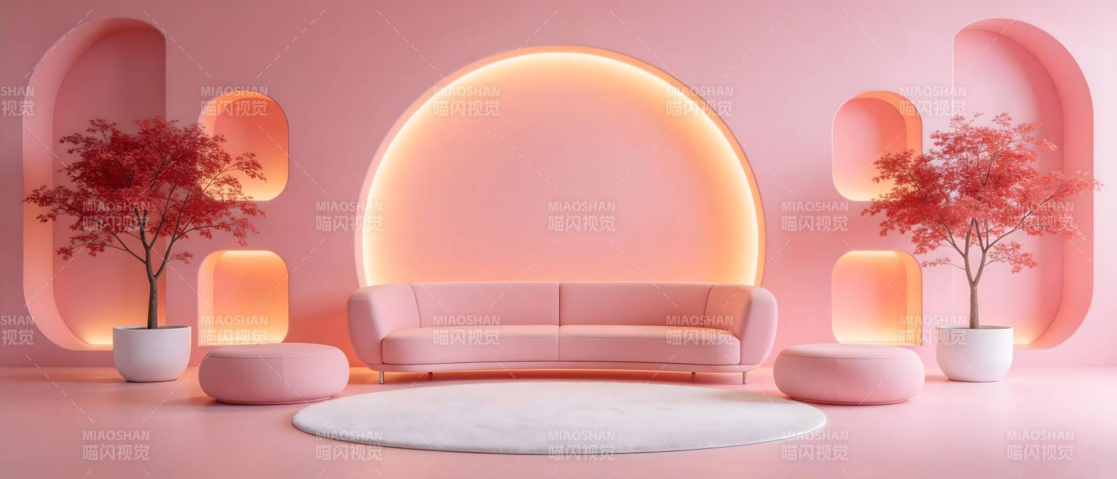 粉色梦幻客厅图片