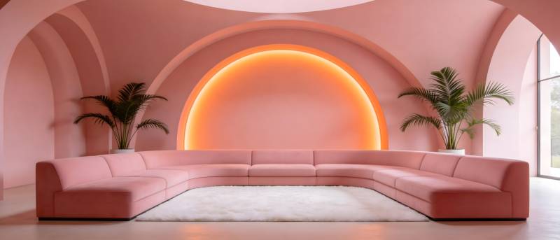 粉色梦幻客厅图片