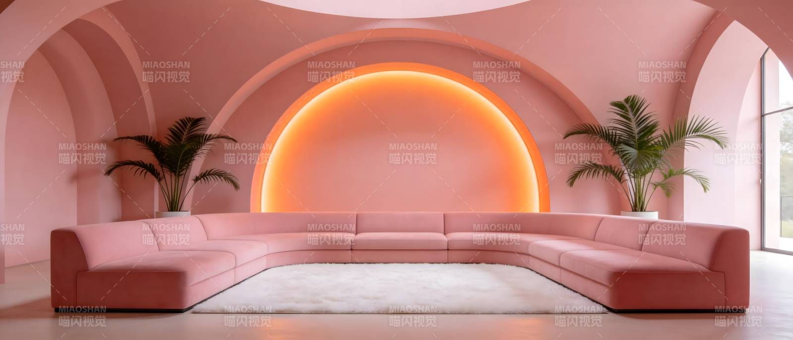 粉色梦幻客厅图片