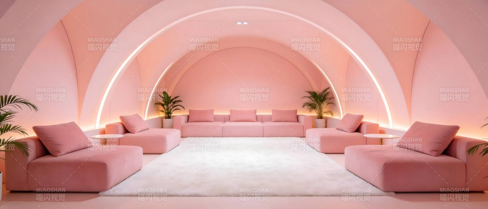 粉色梦幻客厅图片