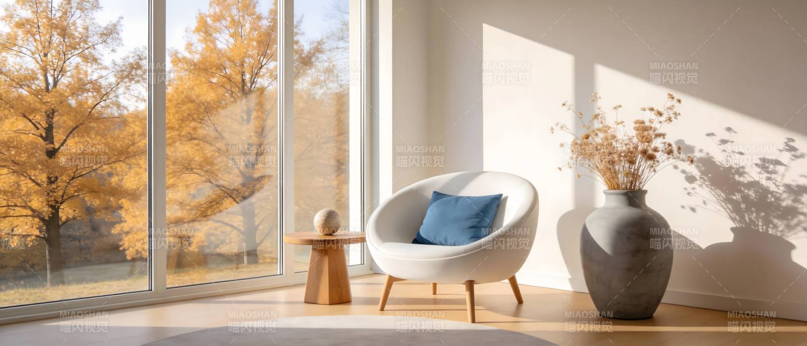 秋日静谧窗景图片