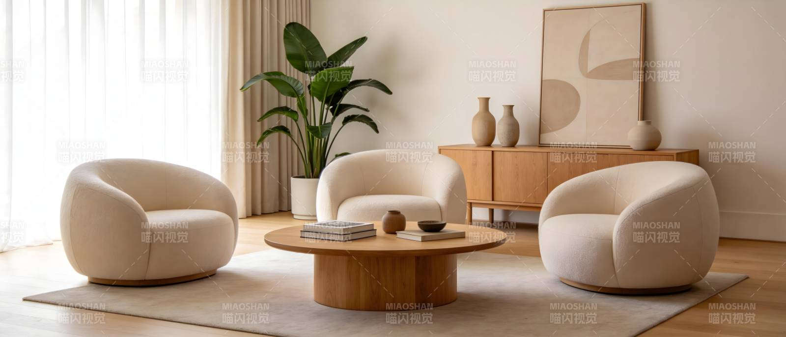 现代简约客厅布置图片