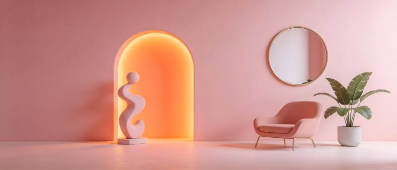 粉色空间艺术摆设图片